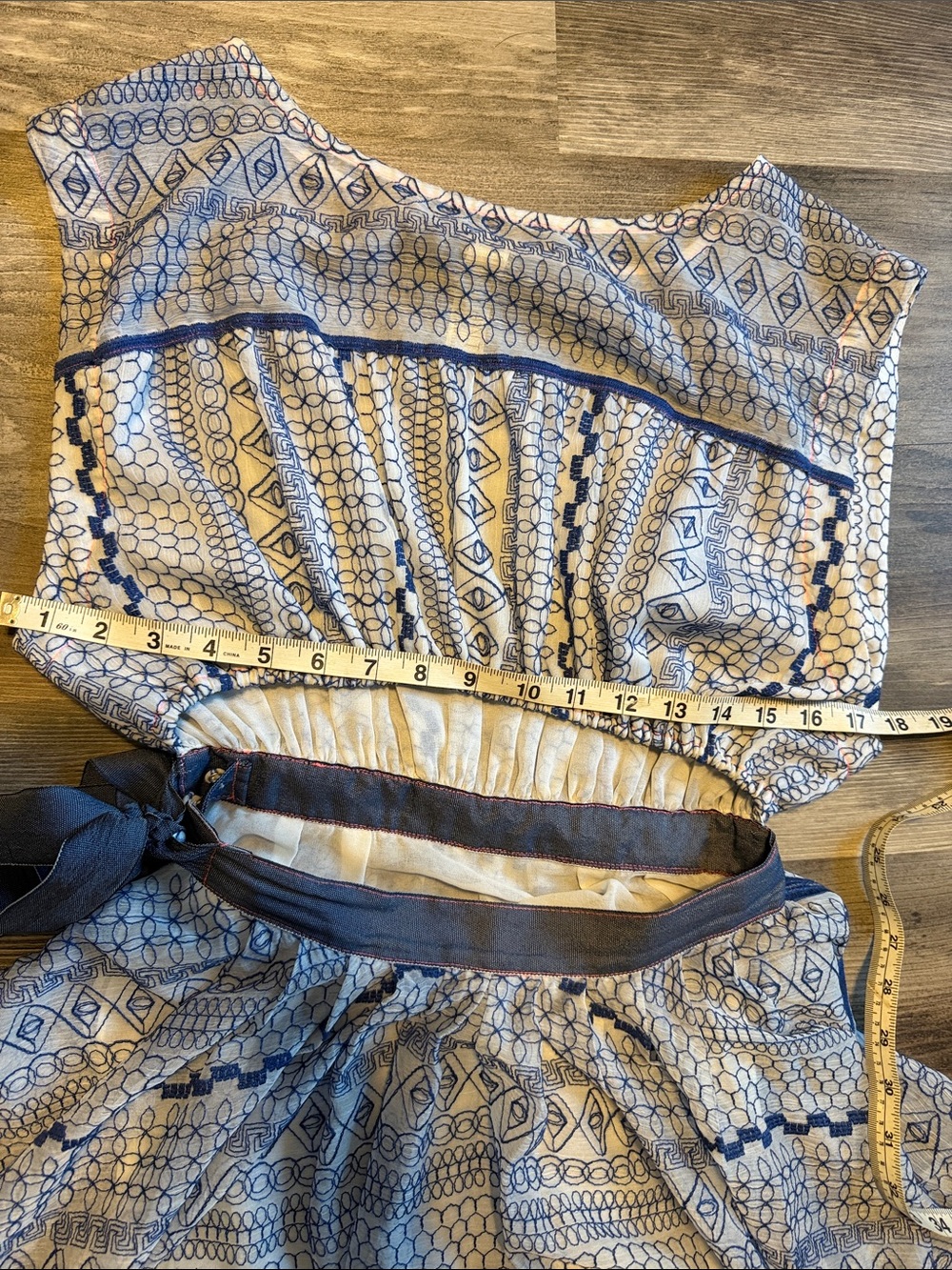 Free People New Romantics Light Blue Patterned Asymmetrical Dress - Picture 3 of 6